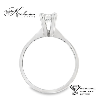 Годежен пръстен от бяло злато 14К с диамант 0.50 ct IGI – Цени от производител без компромис