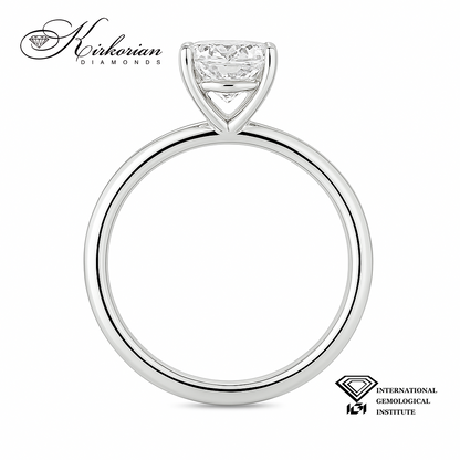 Годежен пръстен от бяло злато 14К с лабораторно диамант 1.50 ct, овал D/VVS2 – IGI сертификат, цени от производител