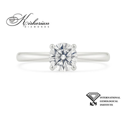 Годежен пръстен от бяло злато 14К с лабораторен диамант 1.04 ct IGI D/VVS1 – без конкуренция на пазара