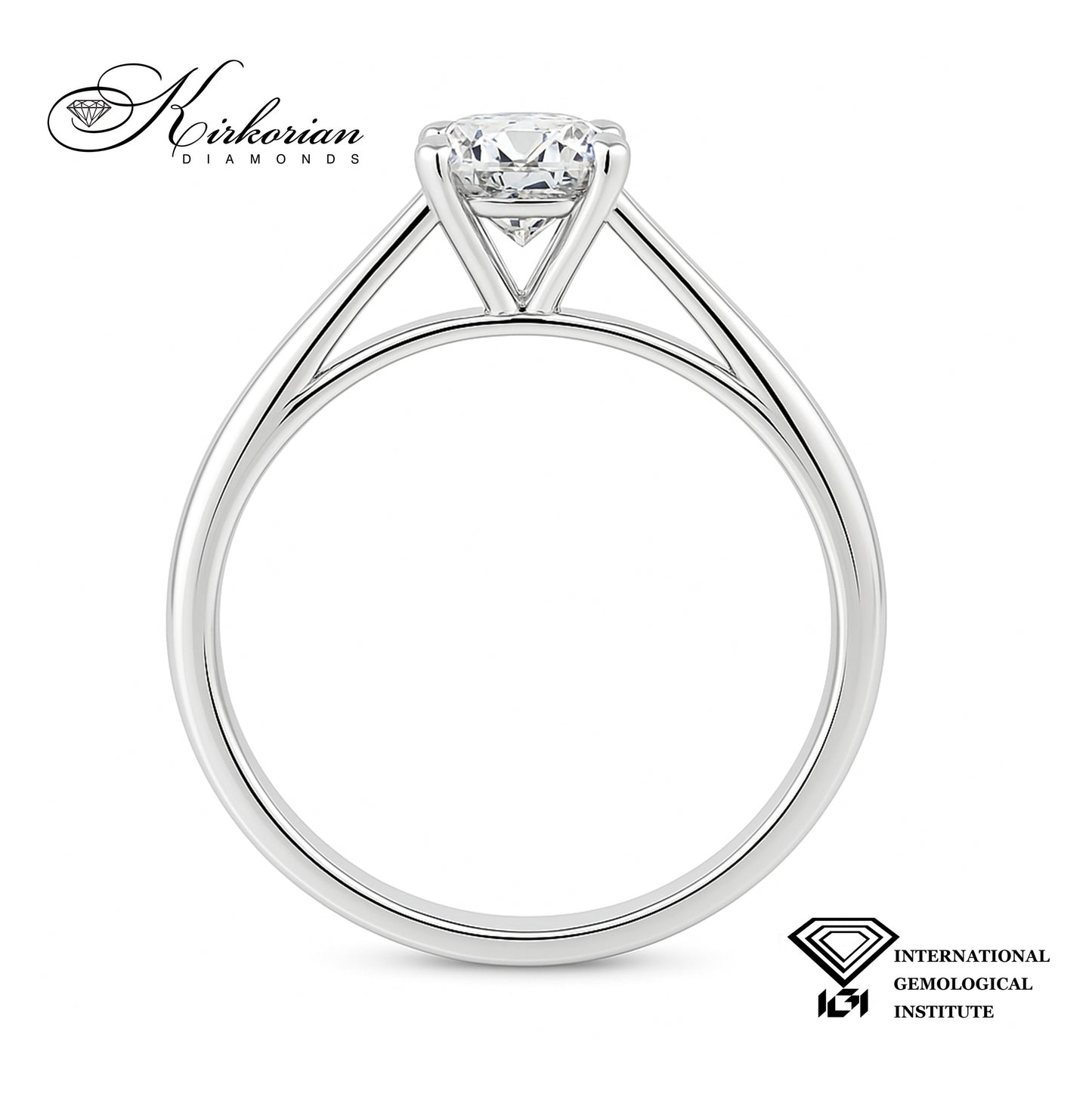 Годежен пръстен от бяло злато 14К с лабораторен диамант 1.04 ct IGI D/VVS1 – без конкуренция на пазара