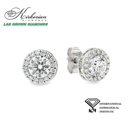 Обеци с Lab Grown диаманти 1.39ct | Бяло злато 14k | IGI сертификат – LGSJE31532