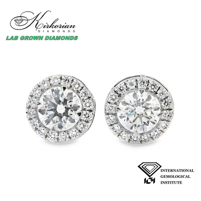 Обеци с Lab Grown диаманти 1.39ct | Бяло злато 14k | IGI сертификат – LGSJE31532
