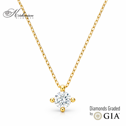 колие с естествен диамант 0.30 ct GIA сертификат 18К