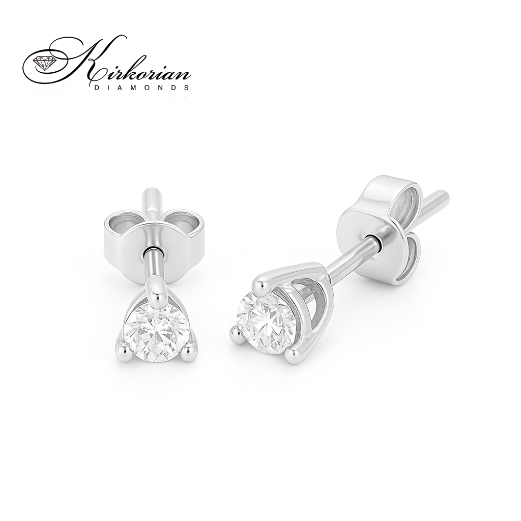 Обеци Бяло Злато 14K с Диаманти 0.26 Карата - Код: OB122 | Kirkorian Diamonds
