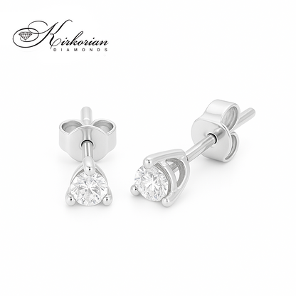 Обеци Бяло Злато 14K с Диаманти 0.26 Карата - Код: OB122 | Kirkorian Diamonds