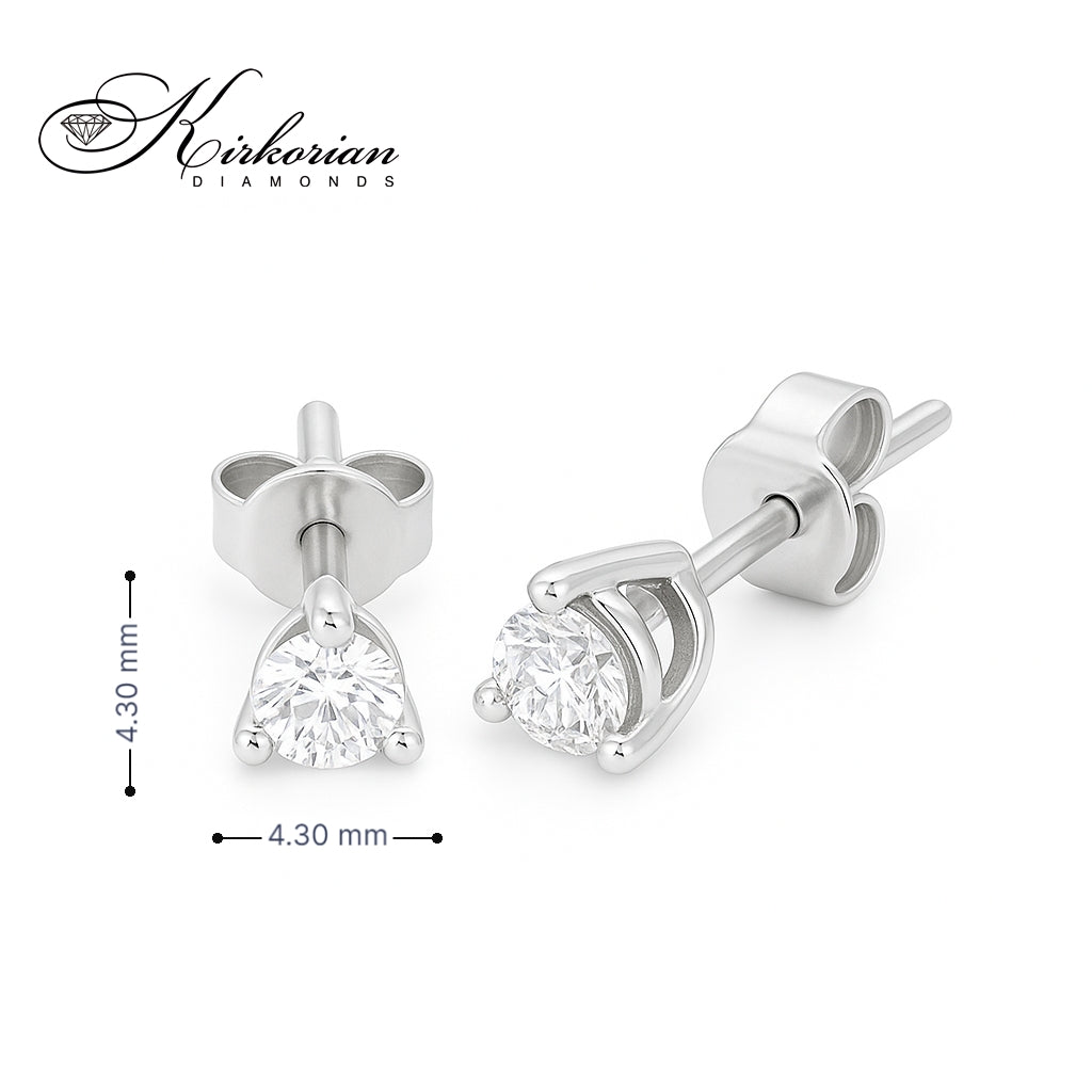 Класически обеци от бяло злато 14К с диамант 0.36 ct OB125 – изтънчена елегантност и ярък блясък