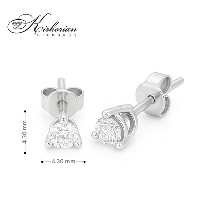 Класически обеци от бяло злато 14К с диамант 0.36 ct OB125 – изтънчена елегантност и ярък блясък