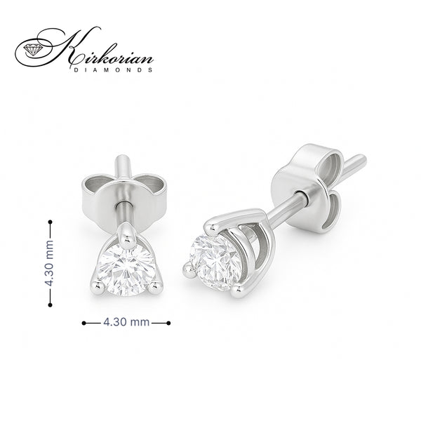 Класически обеци от бяло злато 14К с диамант 0.36 ct OB125 – изтънчена елегантност и ярък блясък