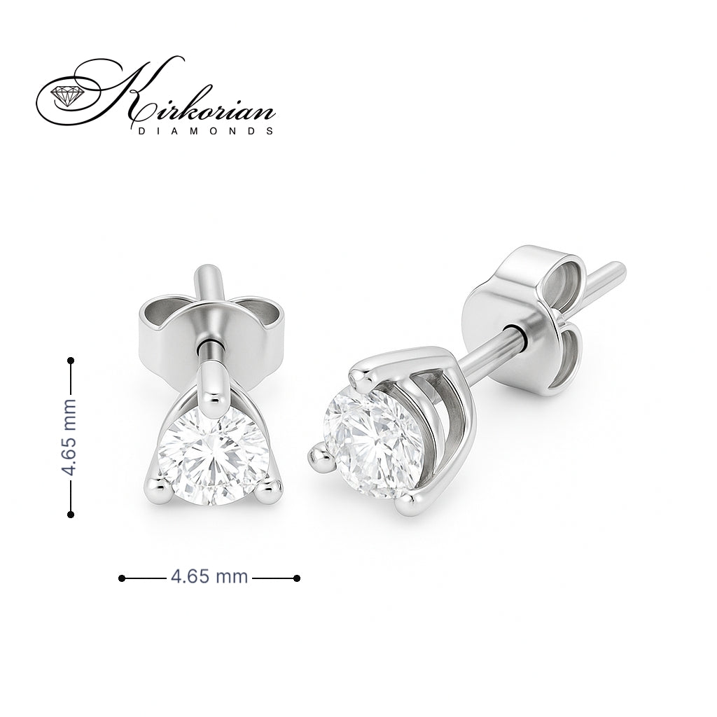 Класически обеци от бяло злато 14К с диаманти 0.545 ct OB126 – изискан стил и силен диамантен блясък