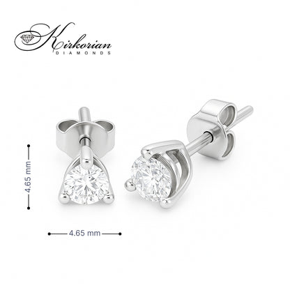 Класически обеци от бяло злато 14К с диаманти 0.545 ct OB126 – изискан стил и силен диамантен блясък