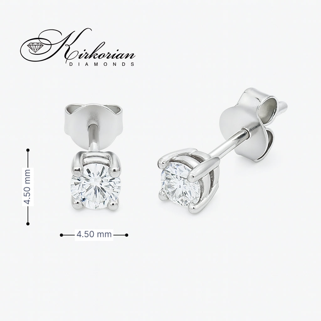 Класически обеци от бяло злато 14К с диаманти 0.52 ct OB127 – изтънчен блясък и високо качество с GIA сертификат