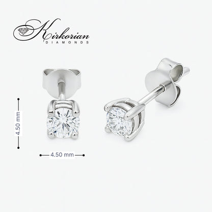 Класически обеци от бяло злато 14К с диаманти 0.52 ct OB127 – изтънчен блясък и високо качество с GIA сертификат