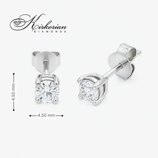 Класически обеци от бяло злато 14К с диаманти 0.52 ct OB127 – изтънчен блясък и високо качество с GIA сертификат