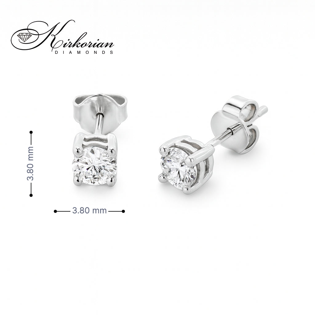 Класически обеци бяло злато 14K с диаманти 0.37ct – елегантност и стил