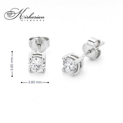 Класически обеци бяло злато 14K с диаманти 0.37ct – елегантност и стил