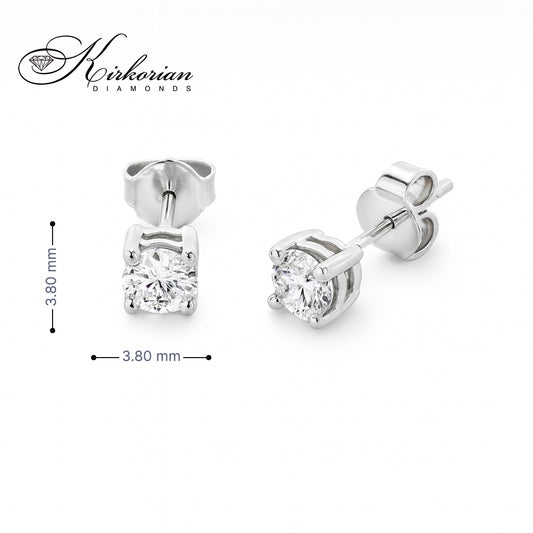 Класически обеци бяло злато 14K с диаманти 0.37ct – елегантност и стил