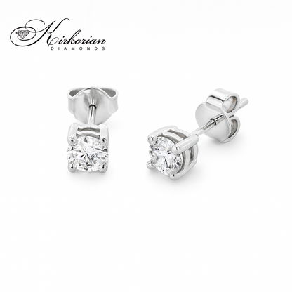 Класически обеци бяло злато 14K с диаманти 0.37ct – елегантност и стил