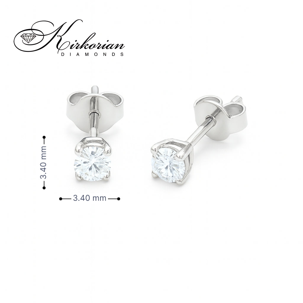 Класически обеци бяло злато 14K с диаманти 0.27ct – елегантност и стил