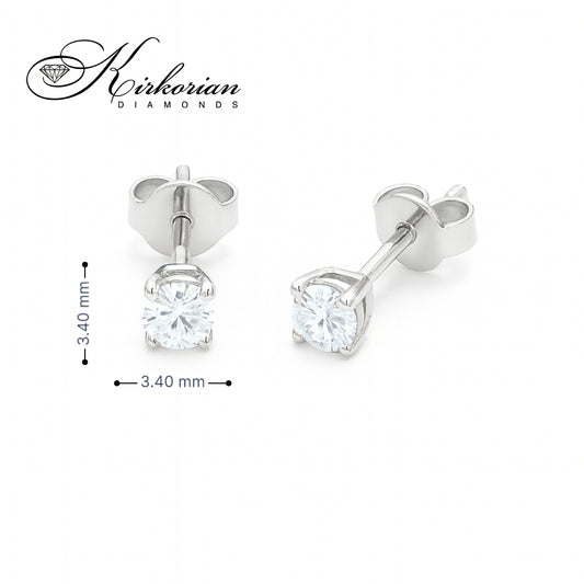 Класически обеци бяло злато 14K с диаманти 0.27ct – елегантност и стил
