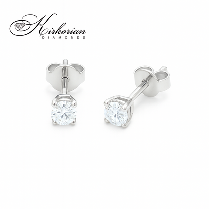 Класически обеци бяло злато 14K с диаманти 0.27ct – елегантност и стил