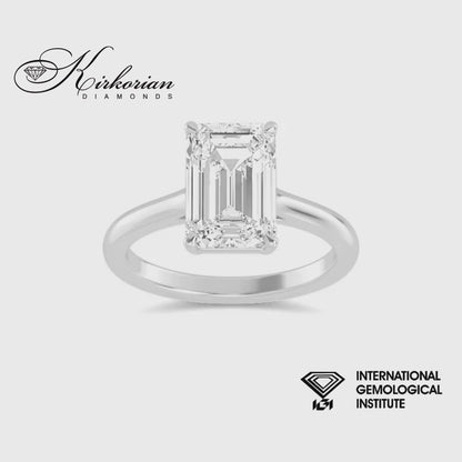 Годежен пръстен Emerald Cut 1.59 ct IGI E VS2 от бяло злато 14К – Lab Grown SJR60488EM