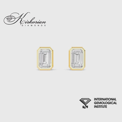 Обеци от жълто злато 18К с EMERALD диаманти 0.76ct VVS-VS IGI – цени от производител