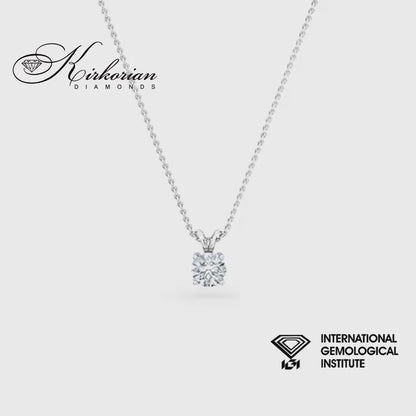 Елегантно колие с диамант 1.60ct E/VS1 от бяло злато 18k с IGI сертификат – Луксозен избор
