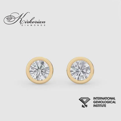 Обеци от жълто злато 14К с лабораторно създадени диаманти 1.00 ct E/F – VS IGI – лукс на достъпна цена SJE31885G