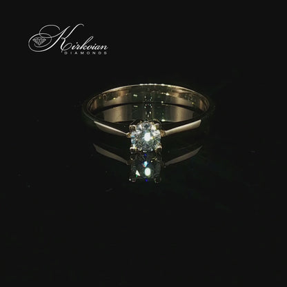 Класически годежен пръстен K491 от 14К жълто злато с диамант 0,25 ct.