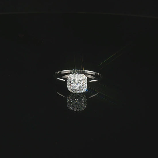 Видео на годежен пръстен от бяло злато 14К с естествени диаманти 0.25 ct F/G VS – SGL сертификат модел LR2095