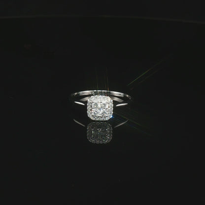 Видео на годежен пръстен от бяло злато 14К с естествени диаманти 0.25 ct F/G VS – SGL сертификат модел LR2095