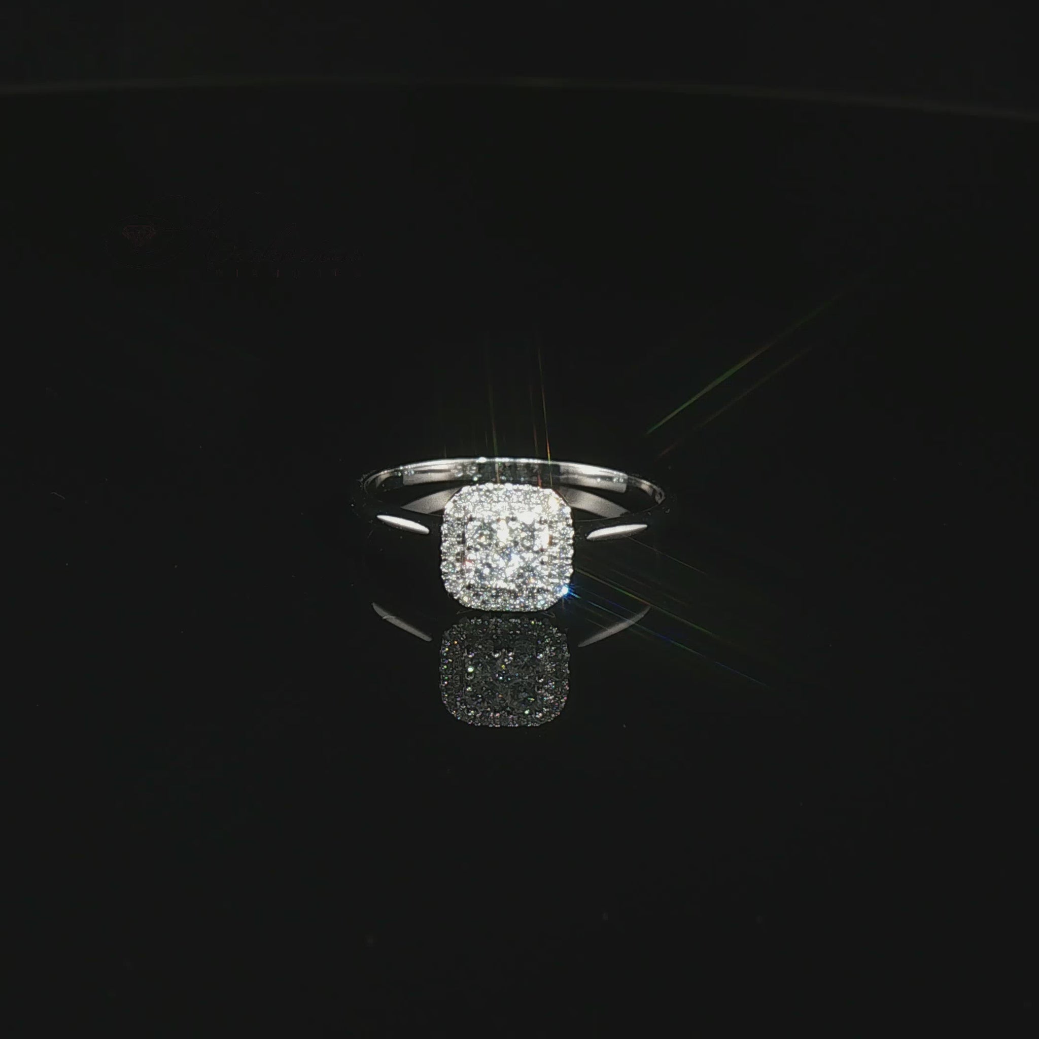 Видео на годежен пръстен от бяло злато 14К с естествени диаманти 0.25 ct F/G VS – SGL сертификат модел LR2095