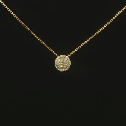 Златно колие с естествени диаманти 0.24 ct от жълто злато 14К – 10410043