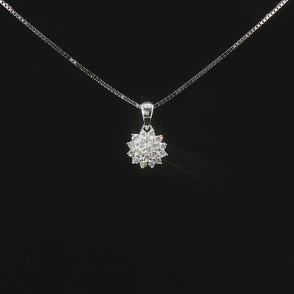 Видео на колие от бяло злато 14К с естествени диаманти 0.16 ct – луксозна диамантена висулка модел RN231 Kirkorian Diamonds