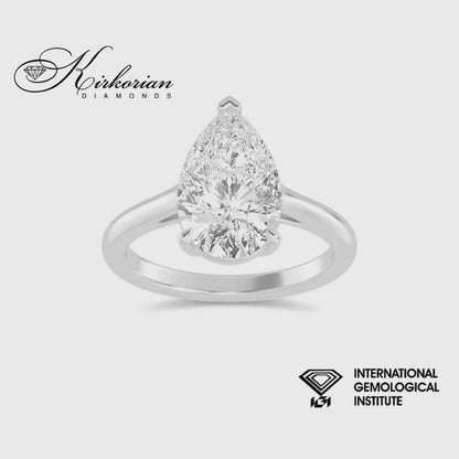 Годежен пръстен Pear 1.51 ct IGI F VS1 от бяло злато 14К – Lab Grown SJR60489PE