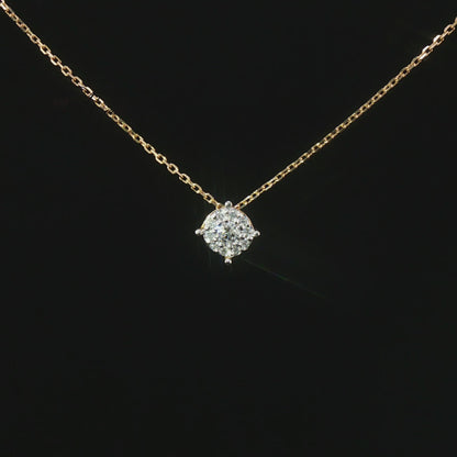 Златно колие с естествени диаманти 0.18 ct от жълто злато 14К модел 10410001G Kirkorian Diamonds – луксозна диамантена висулка с флорален дизайн
