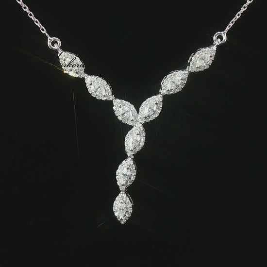 Видео на изящно колие от бяло злато 18K с естествени диаманти 0.77 ct – луксозен модел IT5 от Kirkorian Diamonds