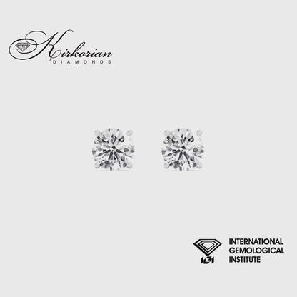 Луксозни обеци с диаманти 2.00ct E/F VVS-VS от бяло злато 18k с IGI сертификат