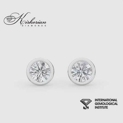 Обеци от бяло злато 14К с лабораторно създадени диаманти 1.03 ct E/F VVS–VS IGI – премиум блясък SJE31885