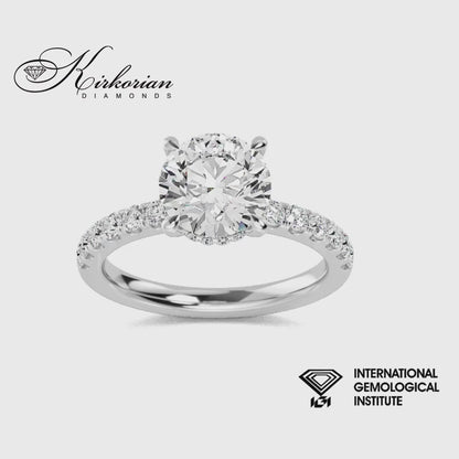 Годежен пръстен 1 карат лабораторно отгледан диамант D VS1 IGI – 14К бяло злато 1.46 ct SJR57099