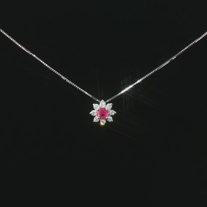 Видео на колие от 18К бяло злато с рубин 0.18 ct и диаманти – модел S262364RB