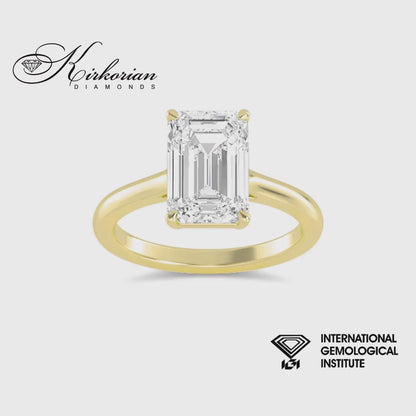 Годежен пръстен Emerald Cut 1.52 ct IGI E VS2 от жълто злато 14К – Lab Grown SJR60488EMG