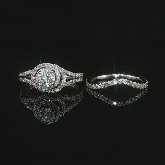 Видео на годежен пръстен от бяло злато 18К с GIA сертифициран диамант 1.75 ct модел K663 естествени диаманти с брилянтен блясък