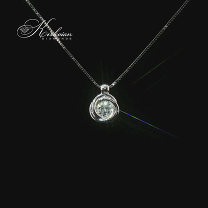 Видео на колие от бяло злато 18К с диамант 0.13 ct – модел S253888.
