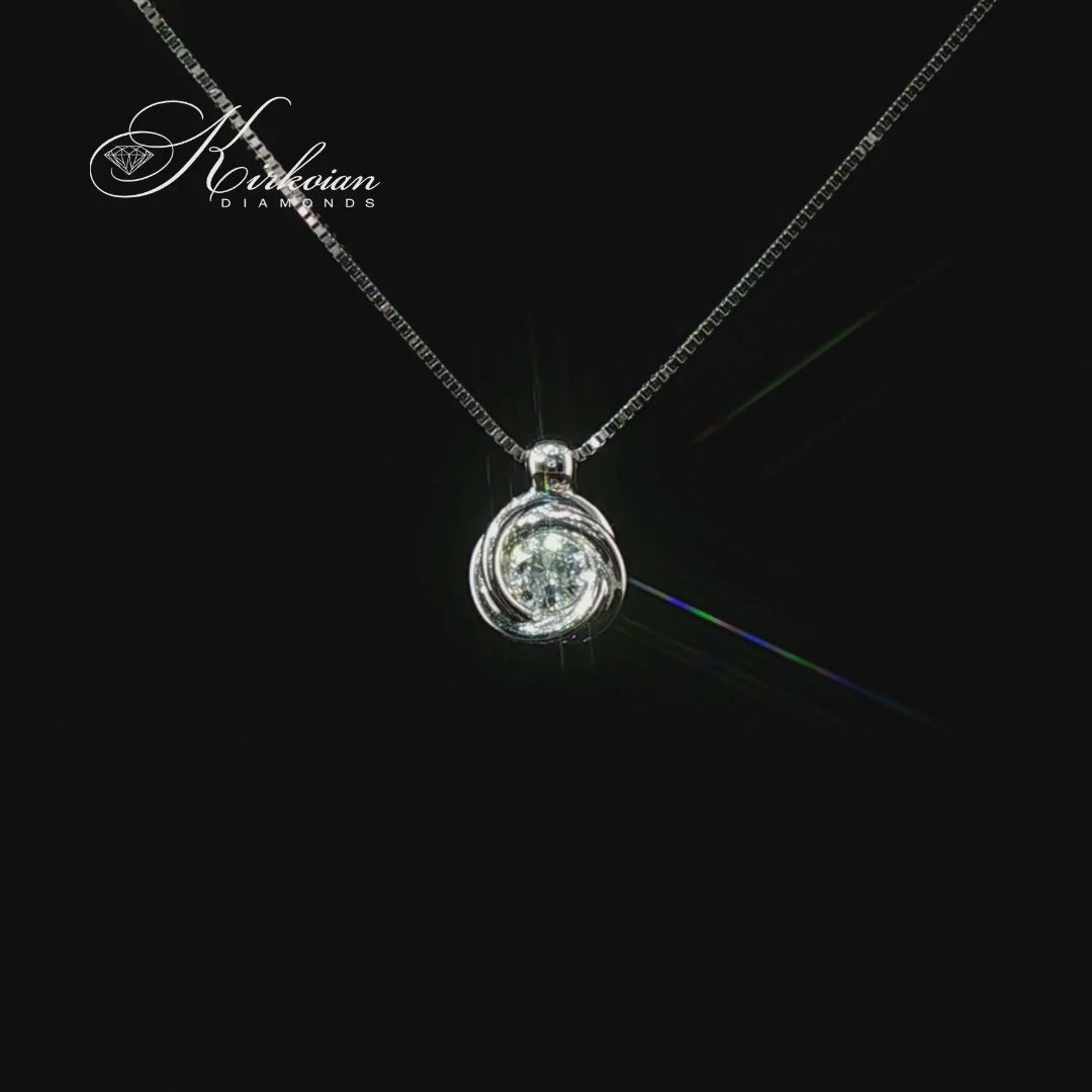 Видео на колие от бяло злато 18К с диамант 0.13 ct – модел S253888.