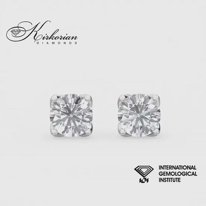 Обеци с диаманти 1.09 ct IGI E/F VVS-VS от бяло злато 14К – Lab Grown SJE31899