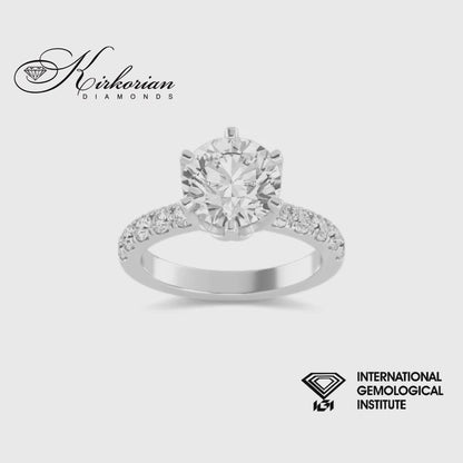 Годежен пръстен от бяло злато 14k с Lab Grown диамант 2.00ct – IGI сертифициран модел LGSJR59265