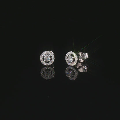 Видео на обеци от бяло злато 14К с естествени диаманти с общо тегло 0.36 ct – модел ER3499AA.