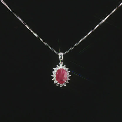 Видео на колие от 18К бяло злато с рубин 0.93 ct и диаманти 0.16 ct – RN179, Kirkorian Diamonds.