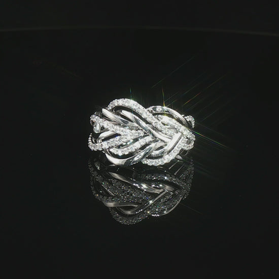 Видео на луксозен пръстен от бяло злато 14К с естествени диаманти 0.55 ct – дизайнерски модел LR4936 Kirkorian Diamonds